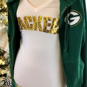 VS PINK Sequin Packers Tee